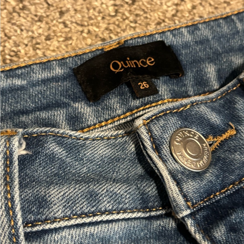 Quince Women's Medium Blue Flare Jeans - Picture 2 of 7